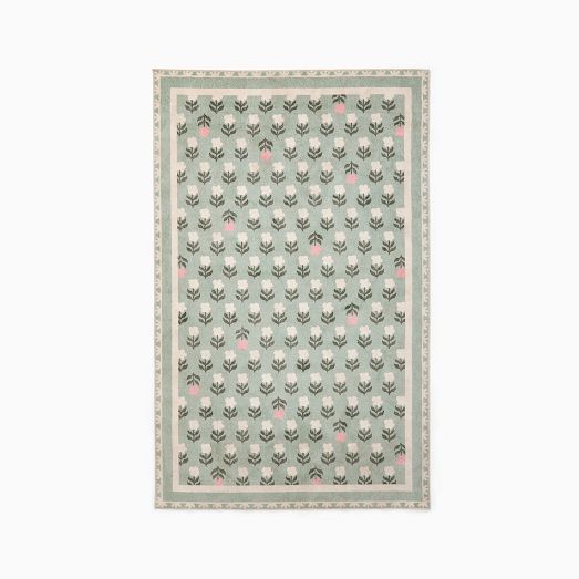 Flower Garden Washable Performance Rug by West Elm
