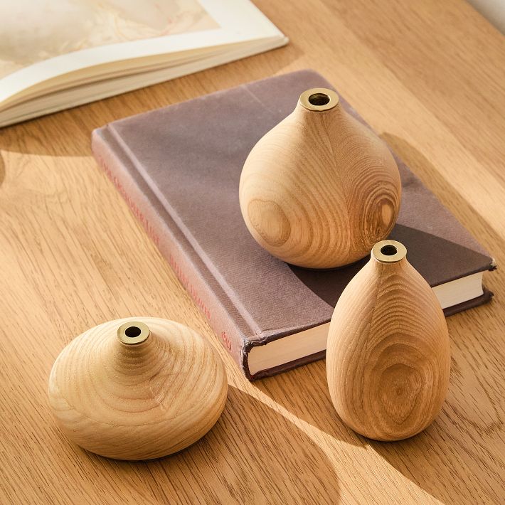 Wren Wood Bud Vases Set of 3