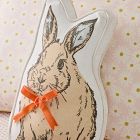 Pink Chicken Bunny-Shaped Pillow