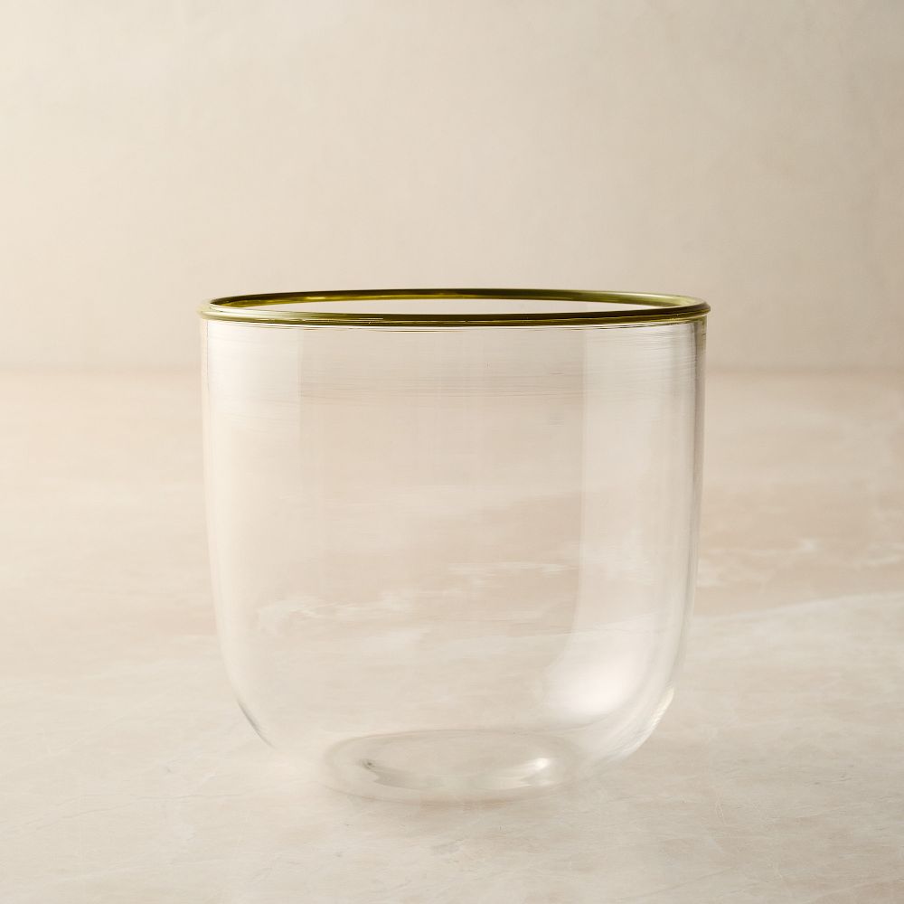 Mara Glassware Sets - Green Rim Glasses, Set of 8