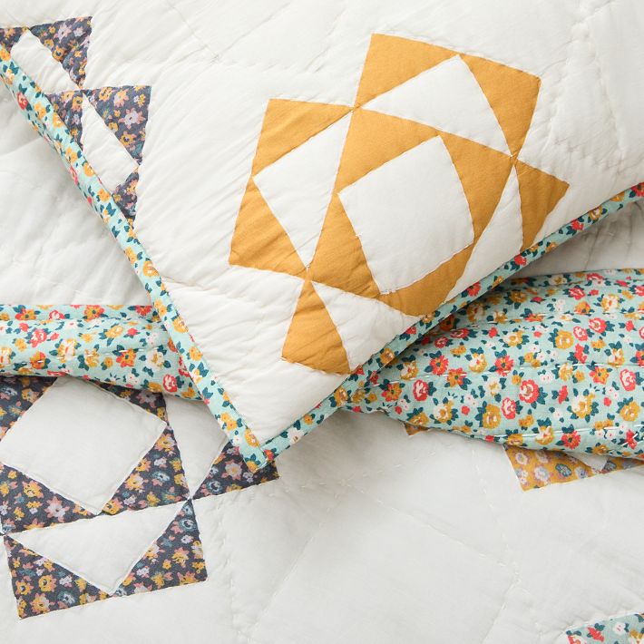 Misha & Puff Patchwork Triangle Quilt & Shams | West Elm