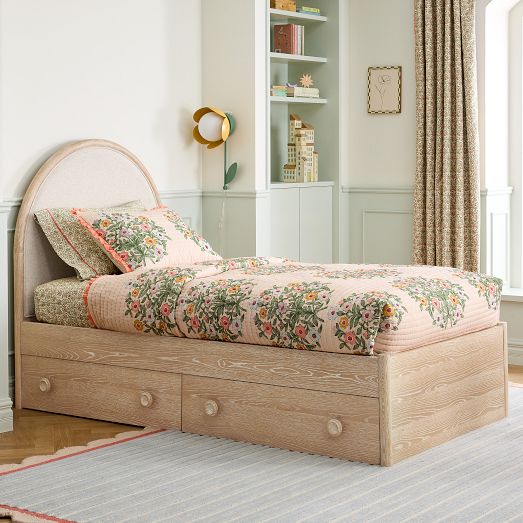 Vivienne Wood & Upholstered Storage Bed by West Elm