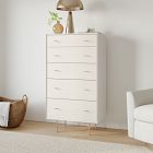 Modernist Wood &amp; Lacquer 5-Drawer Dresser (28") - Winter Wood