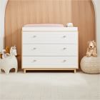 Cora 3-Drawer Narrow Dresser with Removable Topper (45") - Natural / White