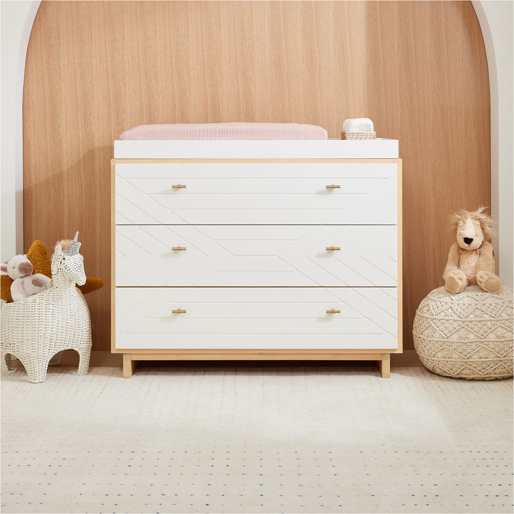 Cora 3-Drawer Narrow Dresser with Removable Topper (45") - Natural / White  | West Elm