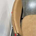 Open Box: Alessio Leather Dining Chair - Ludlow Leather Cumin, Textured Antique Bronze with Champagne Bronze Accent