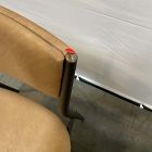 Open Box: Alessio Leather Dining Chair - Ludlow Leather Cumin, Textured Antique Bronze with Champagne Bronze Accent