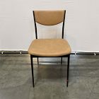 Open Box: Alessio Leather Dining Chair - Ludlow Leather Cumin, Textured Antique Bronze with Champagne Bronze Accent