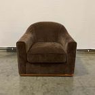 Open Box: Bennett Swivel Club Chair - Performance Modern Chenille Espresso, Cool Walnut