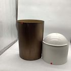 Open Box: Ciro Metal Standing Planter, Tall (12"D x 24"H) - White/Gold