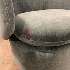 Open Box: Crescent Swivel Chair - Performance Distressed Velvet Lagoon