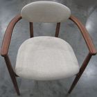 Open Box: Edison Dining Arm Chair - Performance Chenille Tweed Sand, Cool Walnut