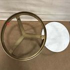 Open Box: Elwell Marble Side Table (16") - White Banswara, Vintage Brass