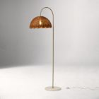 Open Box: Rattan Bubble Floor Lamp (60") - Dark, Light Bronze