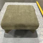 Open Box: Emma Chamberlain Upholstered Pocket Ottoman - Performance Chenille Crossweave Elm, Cool Walnut