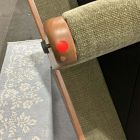 Open Box: Emma Chamberlain Upholstered Pocket Ottoman - Performance Chenille Crossweave Elm, Cool Walnut