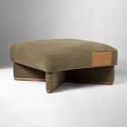 Open Box: Emma Chamberlain Upholstered Pocket Ottoman - Performance Chenille Crossweave Elm, Cool Walnut