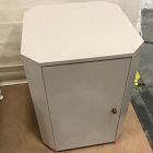 Open Box: Essex Lacquered Nightstand (18") - Taupe, Burnished Brass