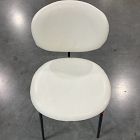 Open Box: Flynn Leather Dining Chair - Vegan Leather Snow, Dark Bronze