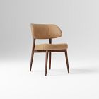 Open Box: Hyde Leather Dining Chair - Ludlow Leather Cumin, Dark Walnut