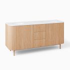 Open Box: Ellington Double Bathroom Vanity (72"), No Hardware - White Marble, Blonde