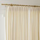 Open Box: Pleated European Flax Linen Light Filtering Curtain (48"W x 108"L) - Alabaster