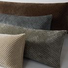 Corded Bias Velvet Lumbar Pillow Cover