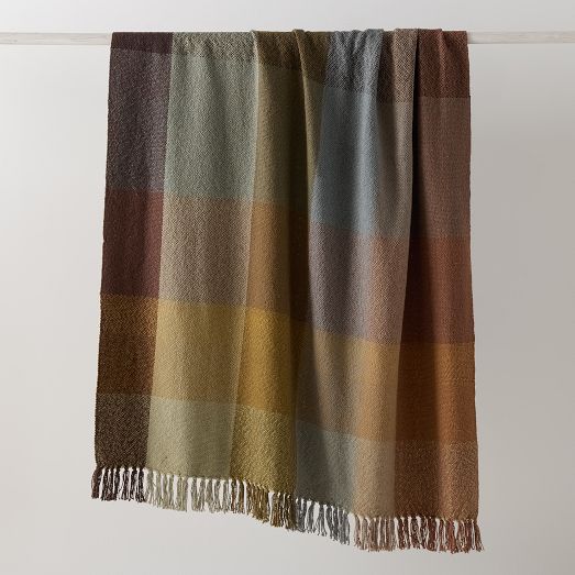 Colorblock Plaid Throw by West Elm