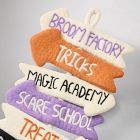 Felt Halloween Village Signs Wall Hanging