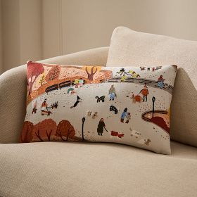 Nicole Cicak Halloween Dog Park Pillow Cover | West Elm