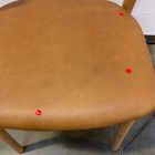 Open Box: Marcus Samuelsson Leather Dining Chair - Ludlow Leather Sesame, Blonde