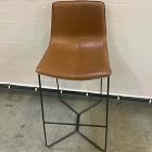 Open Box: Slope Leather Bar Stool (30") - Saddle Leather Nut, Charcoal