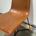 Open Box: Slope Leather Dining Chair, Set of 2 - Saddle Leather Nut, Charcoal