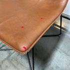 Open Box: Slope Leather Dining Chair, Set of 2 - Saddle Leather Nut, Charcoal