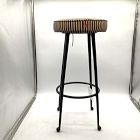 Open Box: Pierce &amp; Ward Bar Stool (30") - P&amp;W Stripe, Black Cast Metal