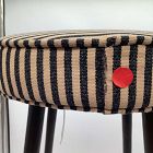 Open Box: Pierce &amp; Ward Bar Stool (30") - P&amp;W Stripe, Black Cast Metal