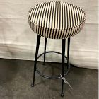 Open Box: Pierce &amp; Ward Bar Stool (30") - P&amp;W Stripe, Black Cast Metal