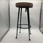 Open Box: Pierce &amp; Ward Bar Stool (30") - P&amp;W Stripe, Black Cast Metal