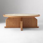 Tarin Travertine Inlay Coffee Table (36"&ndash;44")