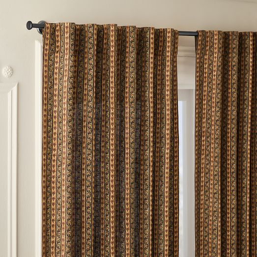 Pierce & Ward Blooming Vine Stripe Curtain by West Elm