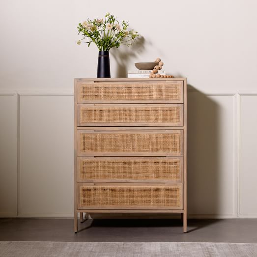 Yvette Woven 5-Drawer Dresser (33") by West Elm