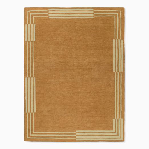 Pierce & Ward Striped Border Wool Rug by West Elm