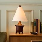 Pierce &amp; Ward Ball Foot Wood Table Lamp (18.5")