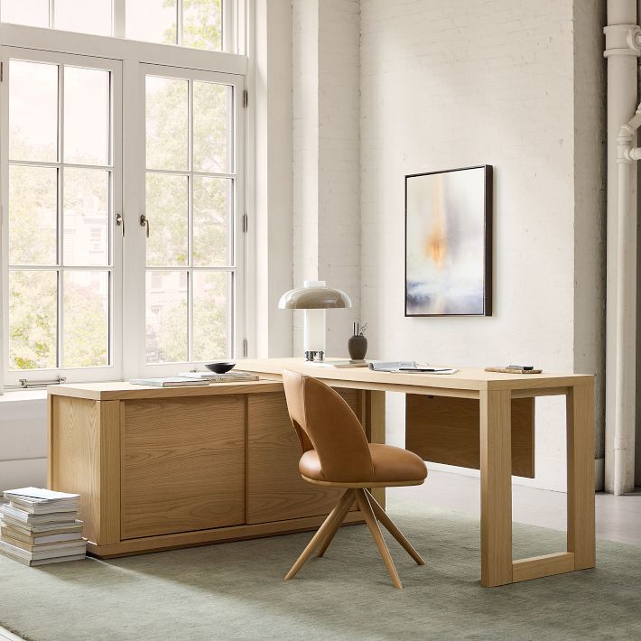 Calet Desk 800 CAT-3608 テーブル Cutler L-Shaped Storage Desk 68