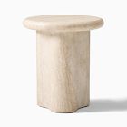 Menorca Faux Travertine Outdoor Side Table (18")
