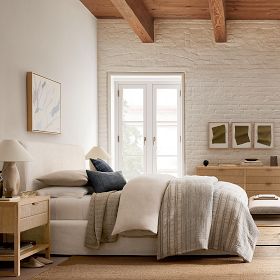 west elm Nordic Stripe 掛け布団カバー ツインサイズ Woven Stripe Duvet Cover & Shams | West Elm