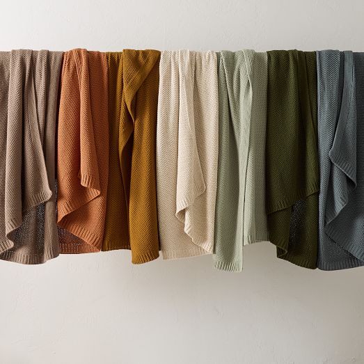 Cotton Knit Throw by West Elm