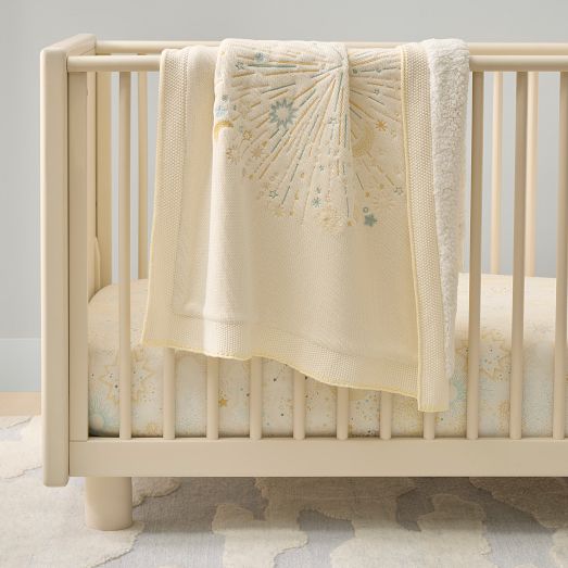 Stars & Moon Knit Sherpa Baby Blanket by West Elm