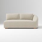 Open Box: Aviana Right-Arm 2 Seater Sofa Bench - Performance Yarn Dyed Linen Weave Oatmeal, Cool Walnut