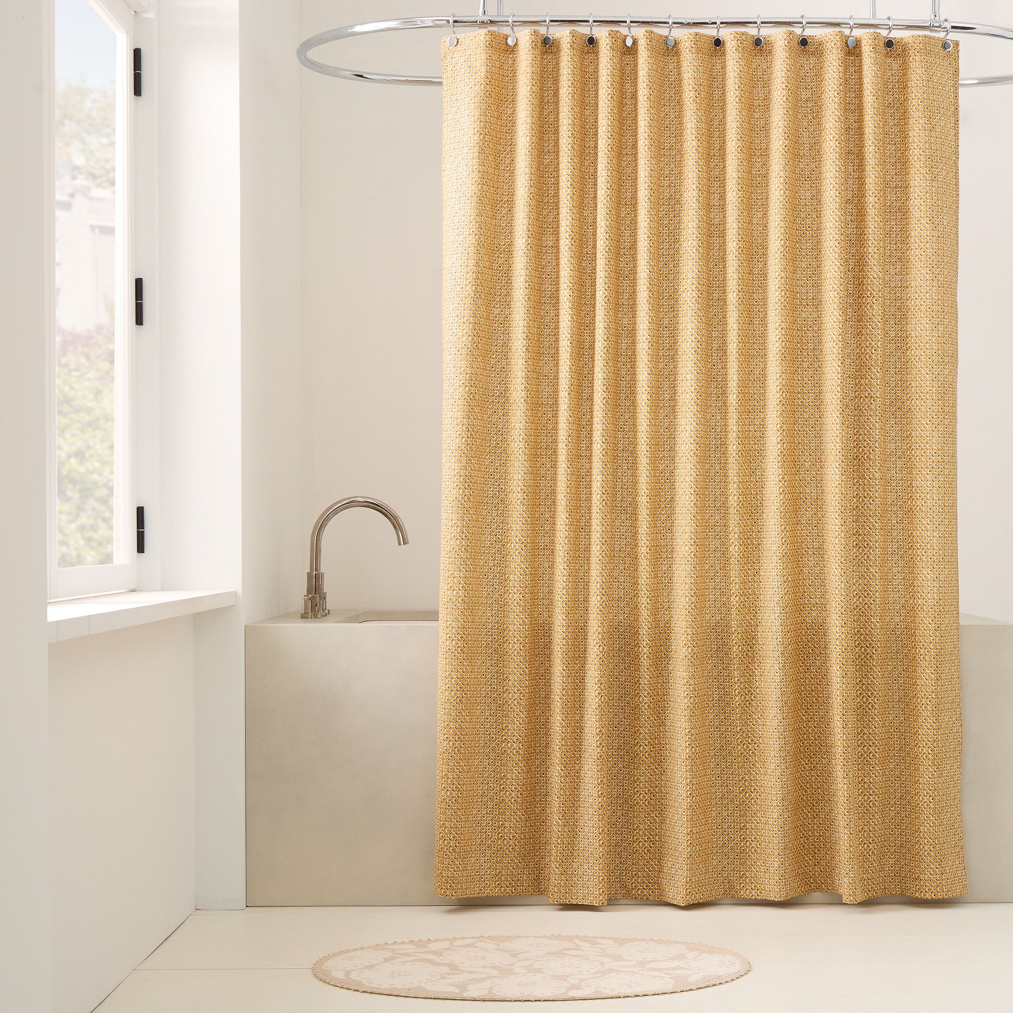Pierce & Ward Floral Tile Shower Curtain by West Elm
